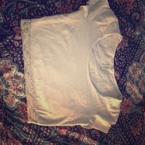 White crop top with lace bottom
